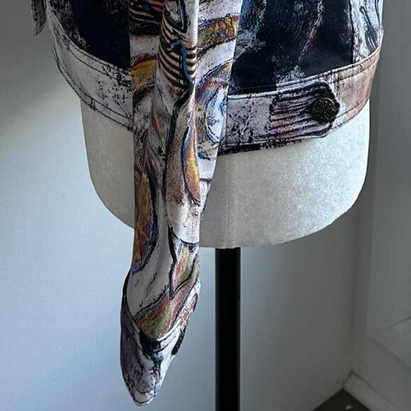 Dolcezza Simply Art Multicolor Abstract-Print Soft Stretch Jacket – US S - Picture 5 of 13